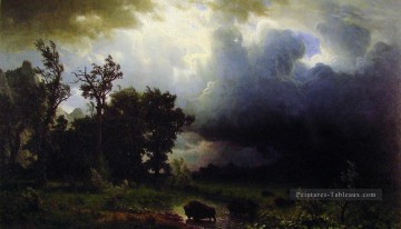 Buffalo Trail Albert Bierstadt Peinture à l'huile